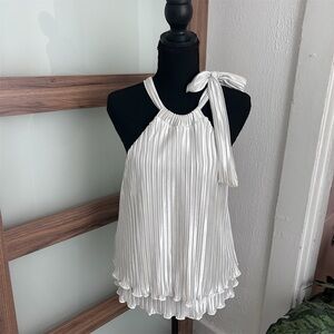 MSK Silver Pleated Women's Blouse